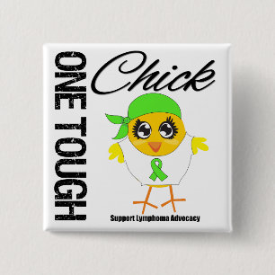 One Tough Chick Lymphoma Warrior 15 Cm Square Badge