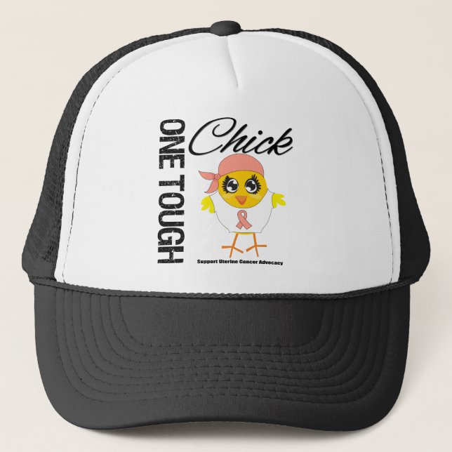 One Tough Chick Uterine Cancer Warrior Trucker Hat (Front)