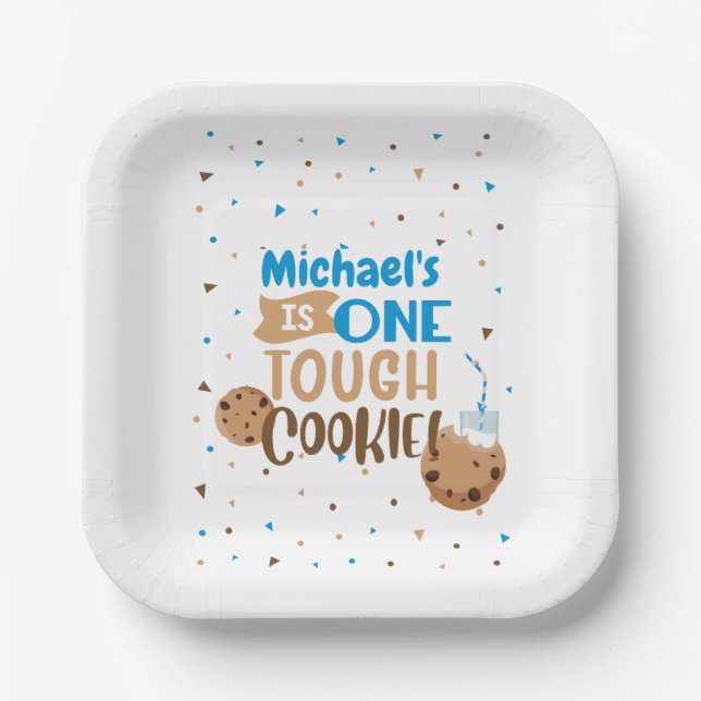 One Tough cookie Birthday Paper Plates (Front)