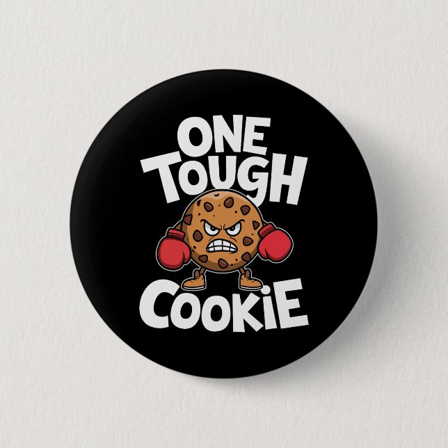 One Tough Cookie Boxer Boxing Funny Cookie Lover  6 Cm Round Badge (Front)