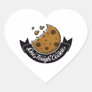one tough cookie heart sticker