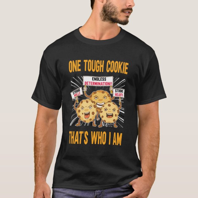 One Tough Cookie Men Black T-Shirt (Front)