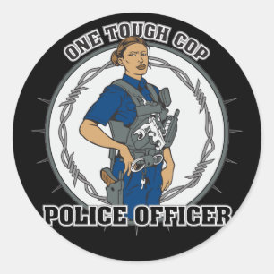 One Tough Female Cop Classic Round Sticker