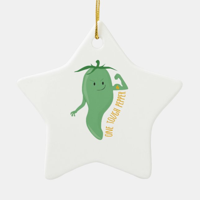 One Tough Pepper Ceramic Ornament (Front)