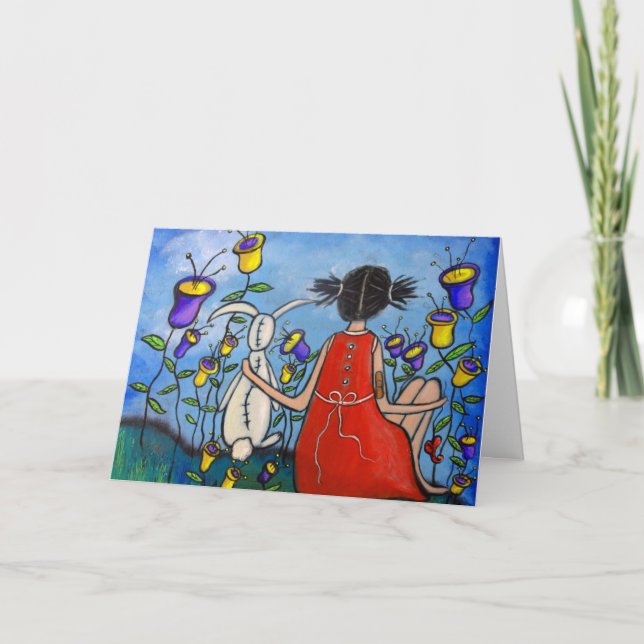 One True Friend Girl and Bunny Card (Front)
