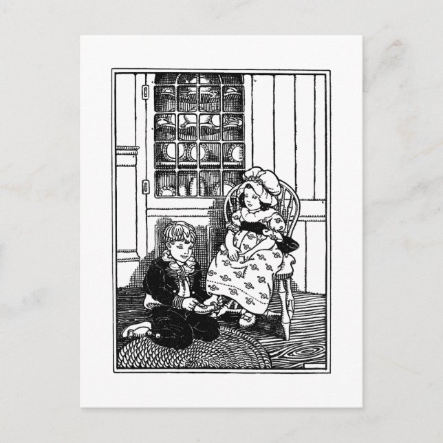 One, Two, Buckle My Shoe Nursery Rhyme Postcard (Front)