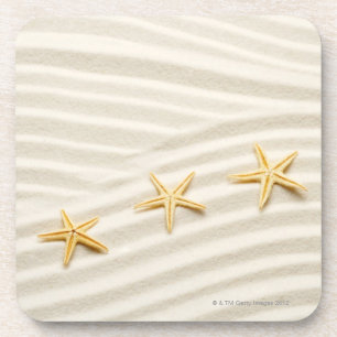 One unstraight row of starfishes coaster