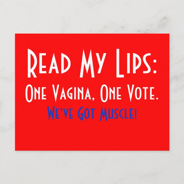 One Vagina, One Vote Postcard (Front)
