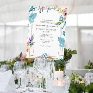 One Venue Colourful Floral Elegant Wedding   Invitation