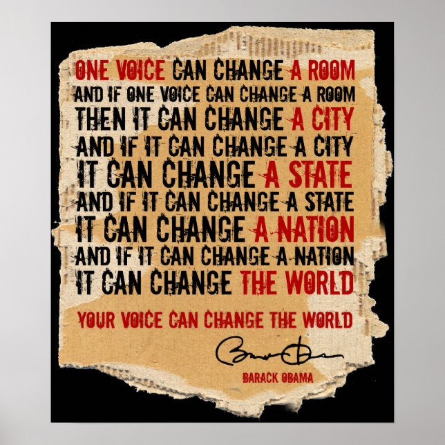 ONE VOICE-BARACK OBAMA -PST25x30 Poster (Front)
