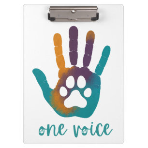One Voice Paw Print Clipboards