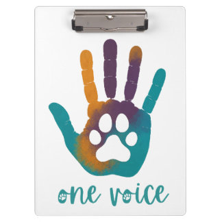 One Voice Paw Print Clipboards