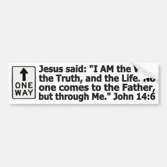 One Way Bumper Sticker (Front)