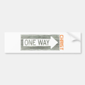 One Way-Christ Orange Gray Bumper Sticker