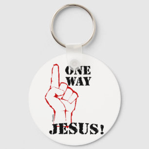 One way Jesus Christian gift design Key Ring
