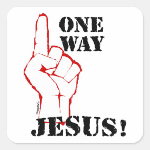 One way Jesus Christian gift design Square Sticker