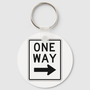 One Way Right Sign Key Ring