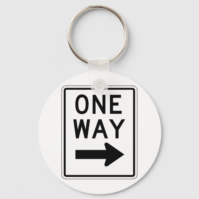 One Way Right Sign Key Ring (Front)