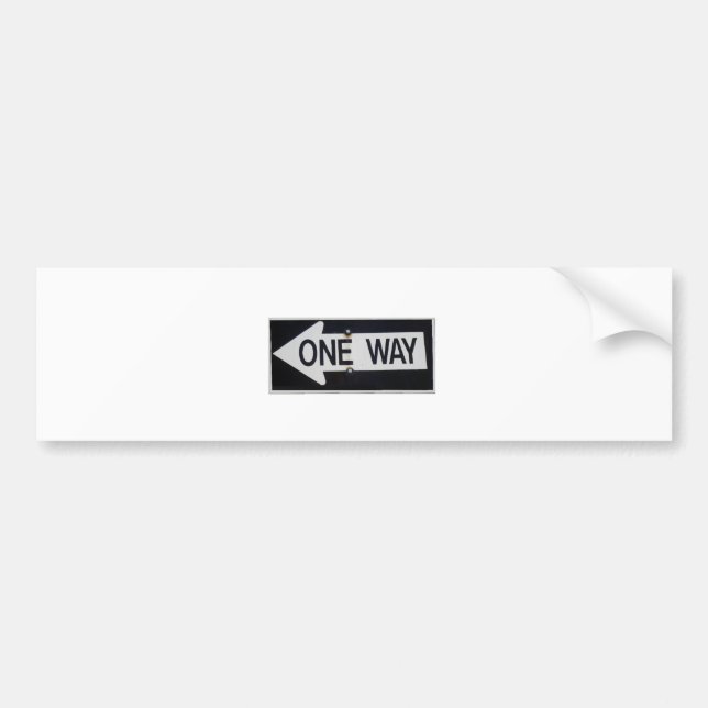 One Way Sign Bumper Sticker (Front)