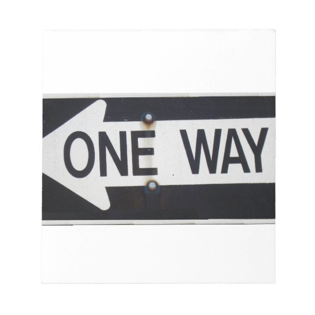 One Way Sign Notepad (Front)