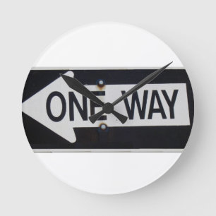 One Way Sign Round Clock