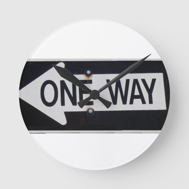 One Way Sign Round Clock (Front)