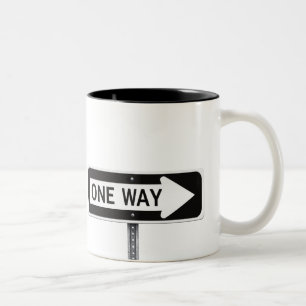 One way sign Two-Tone coffee mug