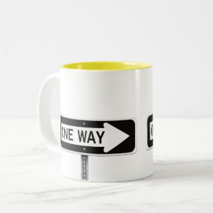 One way sign Two-Tone coffee mug