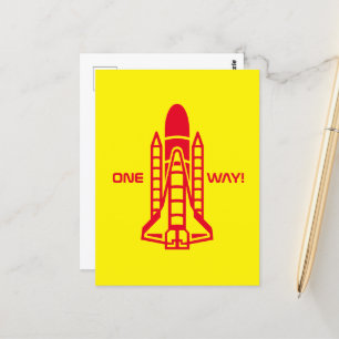 One Way! Space Shuttle, Spacecraft Postcard