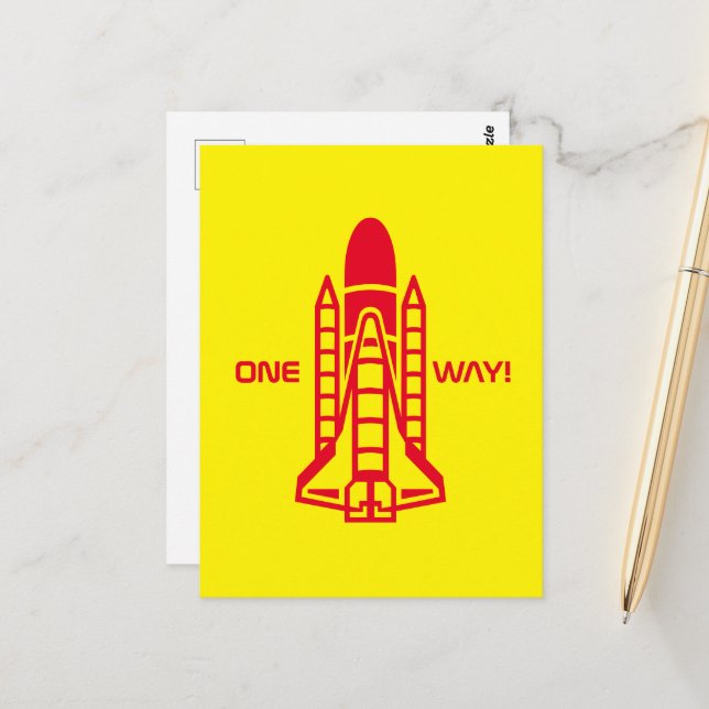 One Way! Space Shuttle, Spacecraft Postcard (Front/Back In Situ)