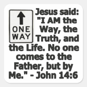 One Way Square Sticker