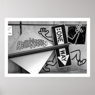 "One Way" to Hell's Kitchen New York City Poster