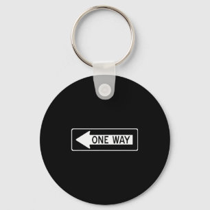 One Way Traffic Sign  Key Ring