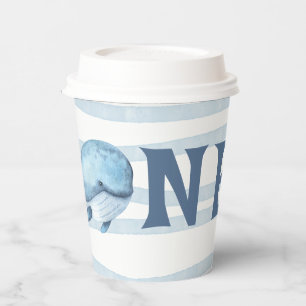 ONE WHALE 1st Birthday Under The Sea Paper Cups