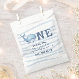 ONE WHALE 1st Birthday Under The Sea thank you Favour Bag