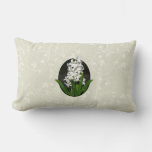 One White Hyacinth Lumbar Cushion