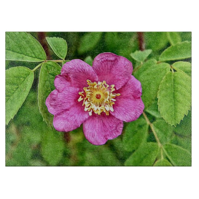 One Wild Rose Cutting Board (Front)