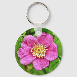 One Wild Rose Key Ring