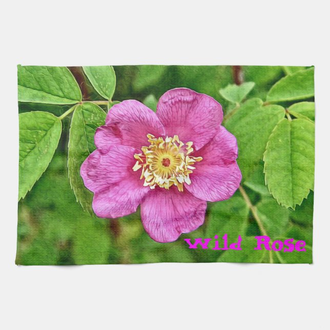 One Wild Rose Tea Towel (Horizontal)