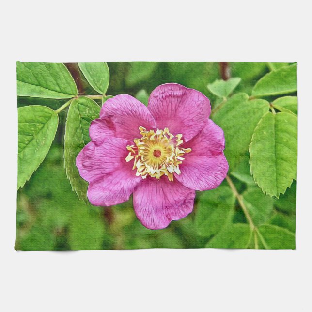 One Wild Rose Tea Towel (Horizontal)