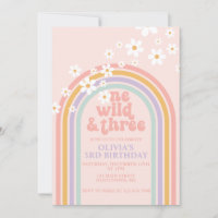 One Wild Three Pastel rainbow birthday