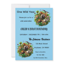 One Wild Year-1st birthday Invitation