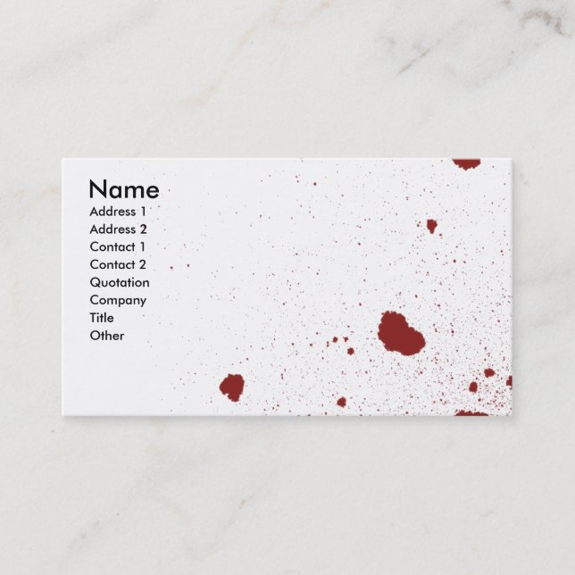 One will Die Business Card (Front)