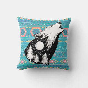 One With Nature Wolf Cushion