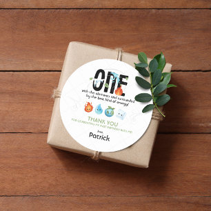 ONE With The Elements First Birthday Classic Round Sticker