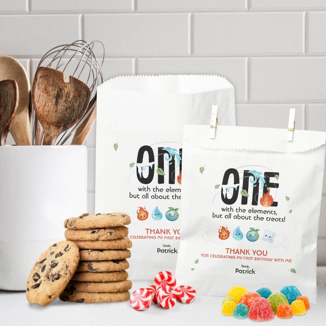 ONE With The Elements First Birthday  Favour Bag (Creator Uploaded)
