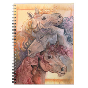 One with the Herd Watercolor Horses Notebook