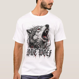 One Wolf Black Gothic Wolf T-Shirt - Sigma Alpha L