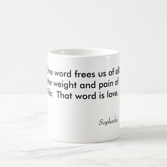 One word frees us of all the weight and pain of... magic mug (Center)