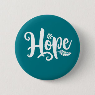 One Word That Say Hope Cursive Calligraphy 6 Cm Round Badge
